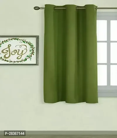 BM Textiles  Silk Blackout Door Curtain Single Curtain  Solid Olive Green 2133 cm 7 ft-thumb0