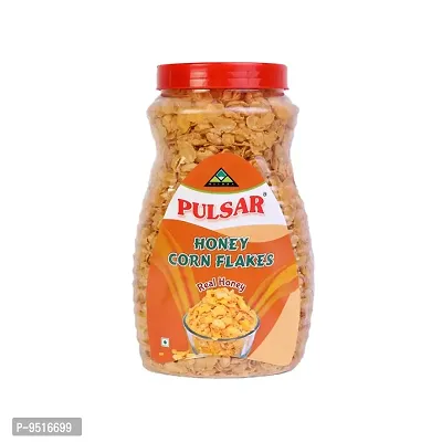 Pulsar Honey Corn Flakes, 600g Trendy Jar ( High Energy, Protein, Zero Cholestrol  Zero Trans Fat)