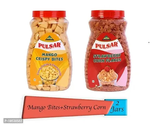 PULSAR Mango Crispy Bites  Strawberry Corn Flakes Pack of 2 Healthy Breakfast with Immune-Nutrients.-thumb0