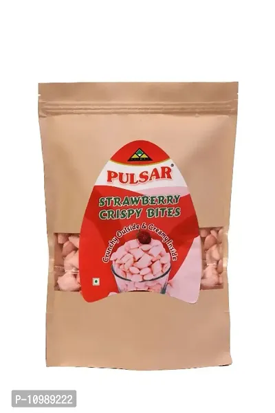 Pulsar Strawberry Crispy Bites/Fills, 250g Sweet Zipper Pouch (Crunchy Outside  Creamy Inside) Goodness of Rice-thumb0