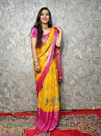 Alluring Chiffon Brasso Printed Saree with Blouse piece