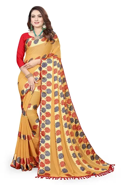 Stylish Women Chiffon Saree with Blouse piece