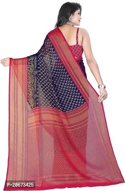 Stylish Fancy Designer Brasso Saree With Blouse Piece For Women-thumb2