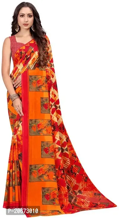 Stylish Fancy Designer Georgette Saree With Blouse Piece For Women-thumb0