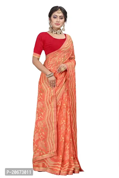 Stylish Fancy Designer Chiffon Saree With Blouse Piece For Women-thumb3