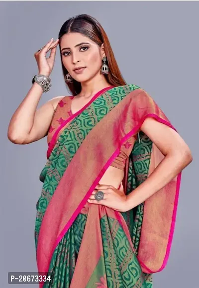 Stylish Fancy Designer Chiffon Saree With Blouse Piece For Women-thumb3