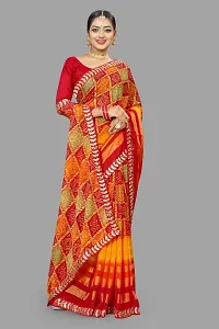 Stylish Fancy Designer Silk Blend Saree With Blouse Piece For Women-thumb3