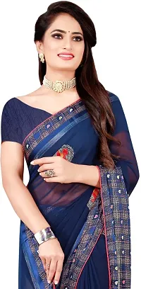 Stylish Fancy Designer Satin Saree With Blouse Piece For Women-thumb3