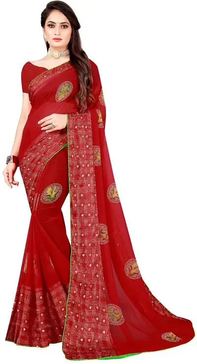 Stylish Fancy Designer Satin Saree With Blouse Piece For Women