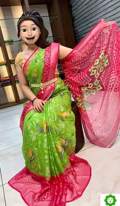 Stylish Women Chiffon Saree with Blouse piece