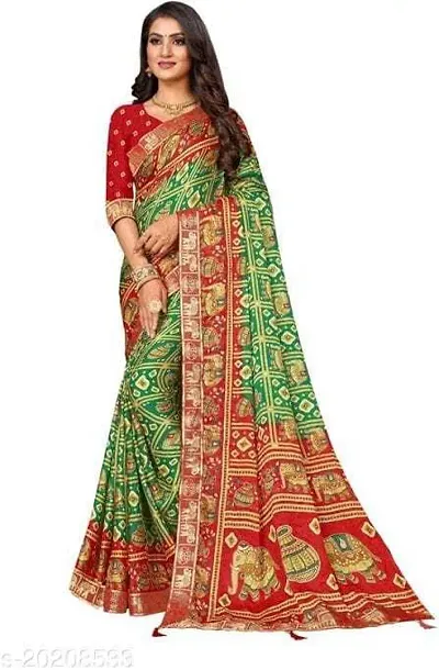 Attractive Art Silk Saree with Blouse piece 