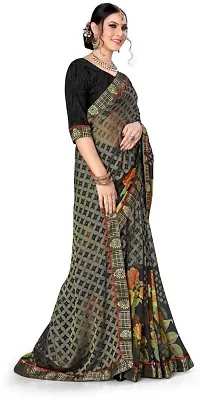 Stylish Fancy Designer Brasso Saree With Blouse Piece For Women-thumb3
