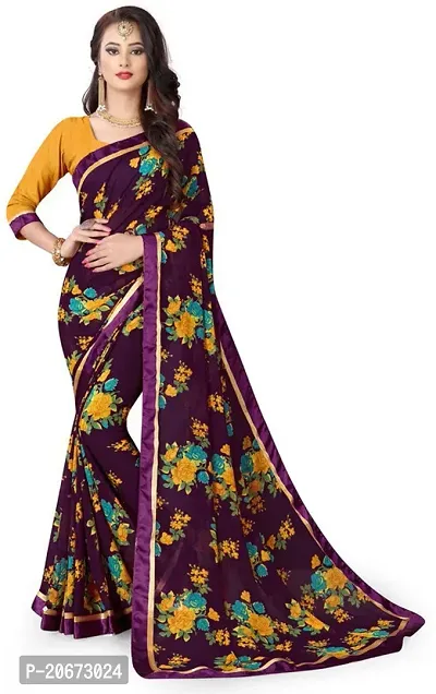 Stylish Fancy Designer Georgette Saree With Blouse Piece For Women-thumb0