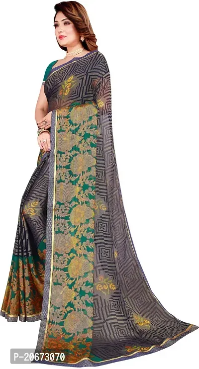 Stylish Fancy Designer Chiffon Saree With Blouse Piece For Women-thumb5