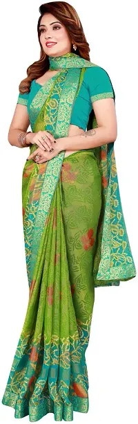 Stylish Fancy Designer Chiffon Saree With Blouse Piece For Women-thumb3