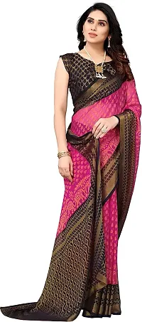 Classic Brasso Saree with Blouse piece For Women