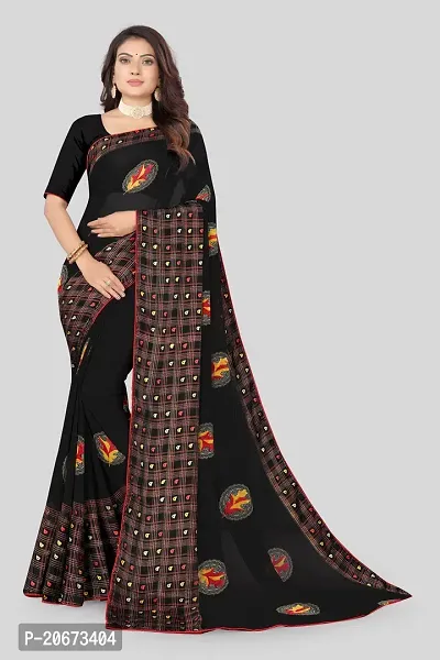 Stylish Fancy Designer Georgette Saree With Blouse Piece For Women-thumb0