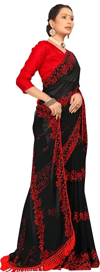 Stylish Fancy Designer Chiffon Saree With Blouse Piece For Women-thumb4