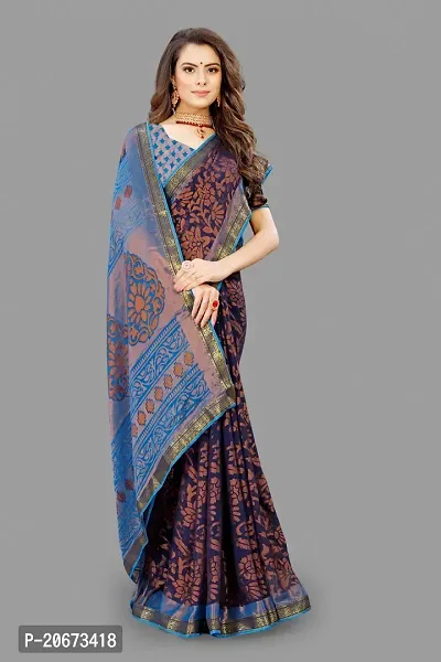 Stylish Fancy Designer Chiffon Saree With Blouse Piece For Women-thumb3