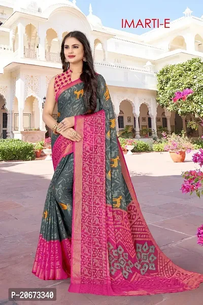 Stylish Fancy Designer Chiffon Saree With Blouse Piece For Women-thumb0