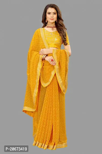 Stylish Fancy Designer Chiffon Saree With Blouse Piece For Women-thumb3