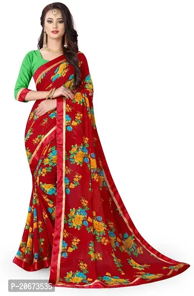 Stylish Fancy Designer Georgette Saree With Blouse Piece For Women-thumb0