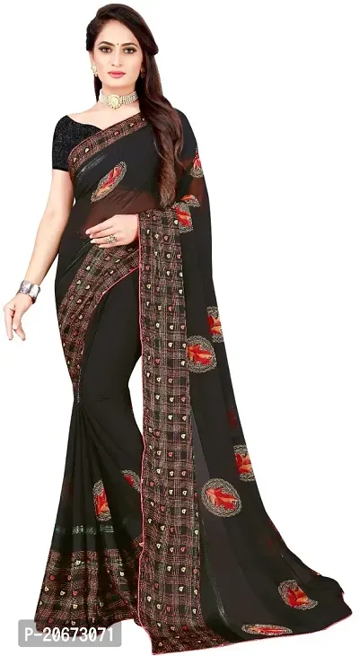 Stylish Fancy Designer Satin Saree With Blouse Piece For Women-thumb0