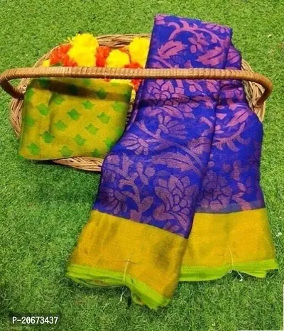 Stylish Fancy Designer Brasso Saree With Blouse Piece For Women