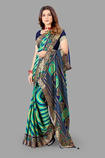 Stylish Women Georgette Saree with Blouse piece