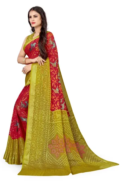 Stylish Fancy Designer Brasso Saree With Blouse Piece For Women