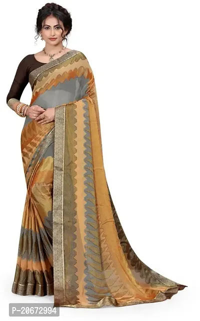 Stylish Fancy Designer Chiffon Saree With Blouse Piece For Women-thumb0