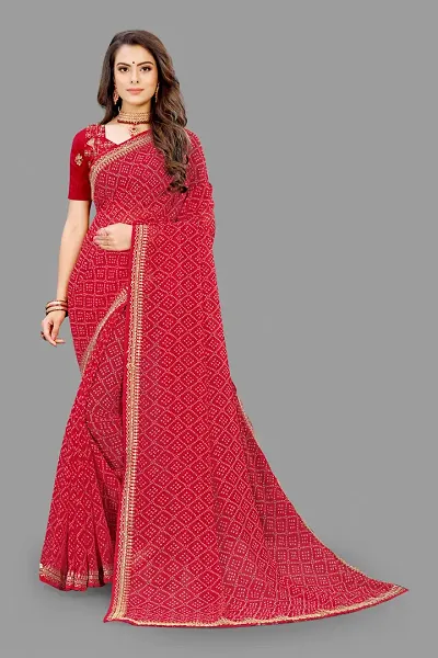 Hot Selling Chiffon Saree with Blouse piece 