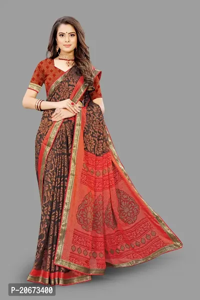 Stylish Fancy Designer Chiffon Saree With Blouse Piece For Women-thumb3