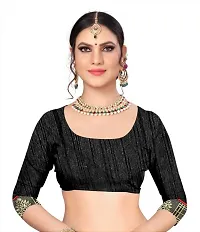 Stylish Fancy Designer Brasso Saree With Blouse Piece For Women-thumb1