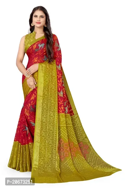 Stylish Fancy Designer Brasso Saree With Blouse Piece For Women-thumb5