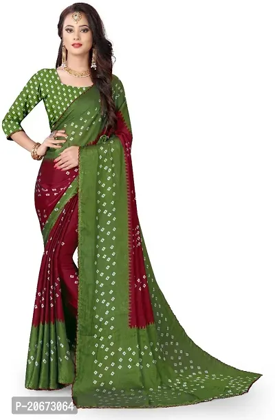 Stylish Fancy Designer Silk Blend Saree With Blouse Piece For Women-thumb0