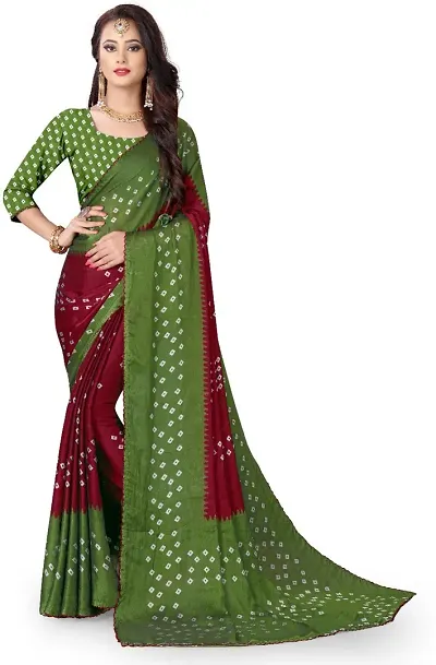 Stylish Fancy Designer Silk Blend Saree With Blouse Piece For Women