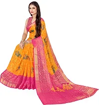 Stylish Fancy Designer Brasso Saree With Blouse Piece For Women-thumb1