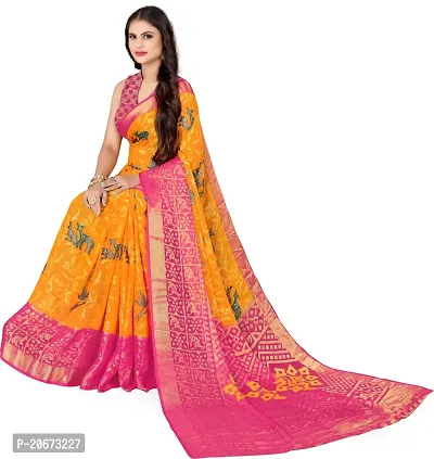 Stylish Fancy Designer Brasso Saree With Blouse Piece For Women-thumb2