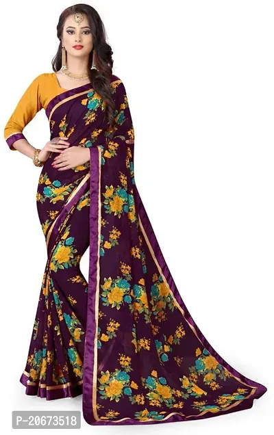 Stylish Fancy Designer Georgette Saree With Blouse Piece For Women-thumb0