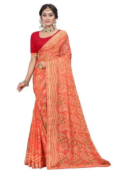 Stylish Women Chiffon Saree with Blouse piece