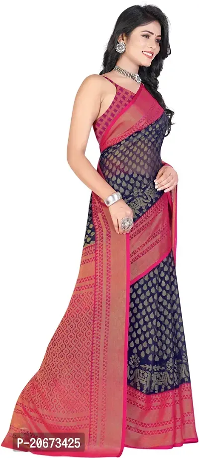 Stylish Fancy Designer Brasso Saree With Blouse Piece For Women-thumb5