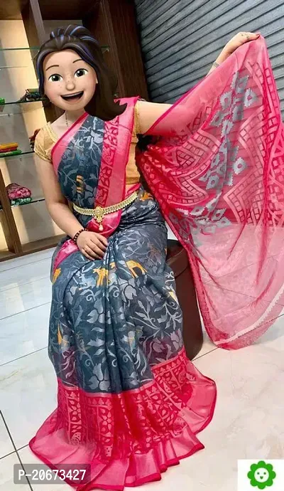 Stylish Fancy Designer Brasso Saree With Blouse Piece For Women