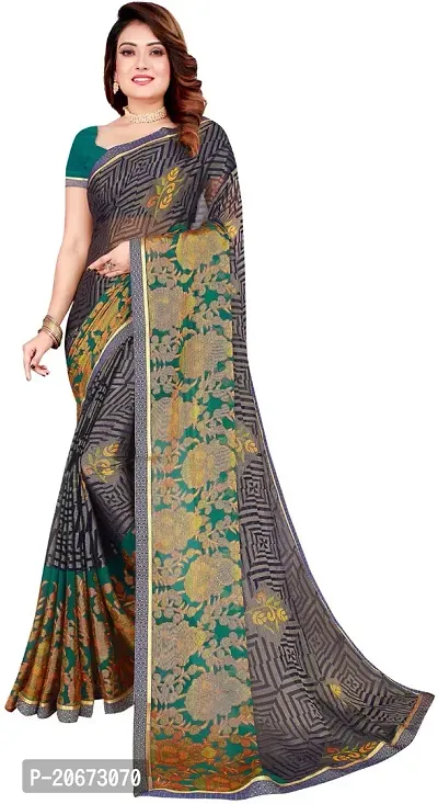 Stylish Fancy Designer Chiffon Saree With Blouse Piece For Women-thumb0