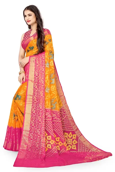 Stylish Women Chiffon Saree with Blouse piece