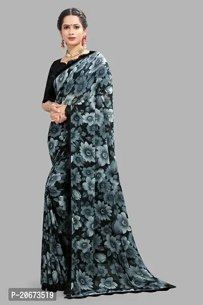 Stylish Fancy Designer Silk Blend Saree With Blouse Piece For Women-thumb0