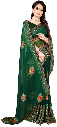 Elegant Satin Saree with Blouse piece 