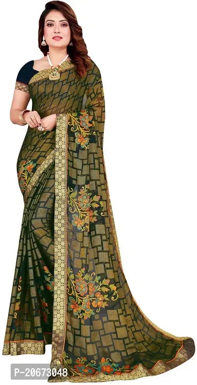 Stylish Fancy Designer Chiffon Saree With Blouse Piece For Women-thumb0