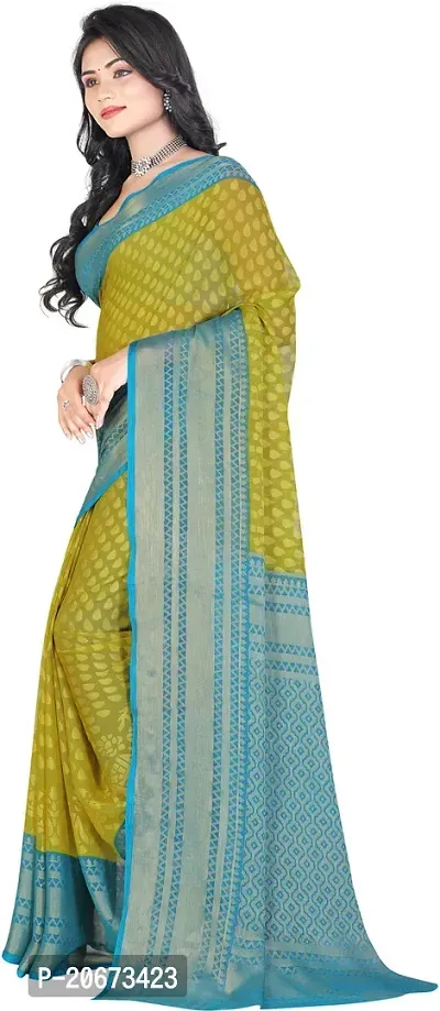 Stylish Fancy Designer Brasso Saree With Blouse Piece For Women-thumb4