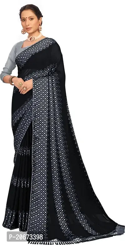 Stylish Fancy Designer Chiffon Saree With Blouse Piece For Women-thumb0